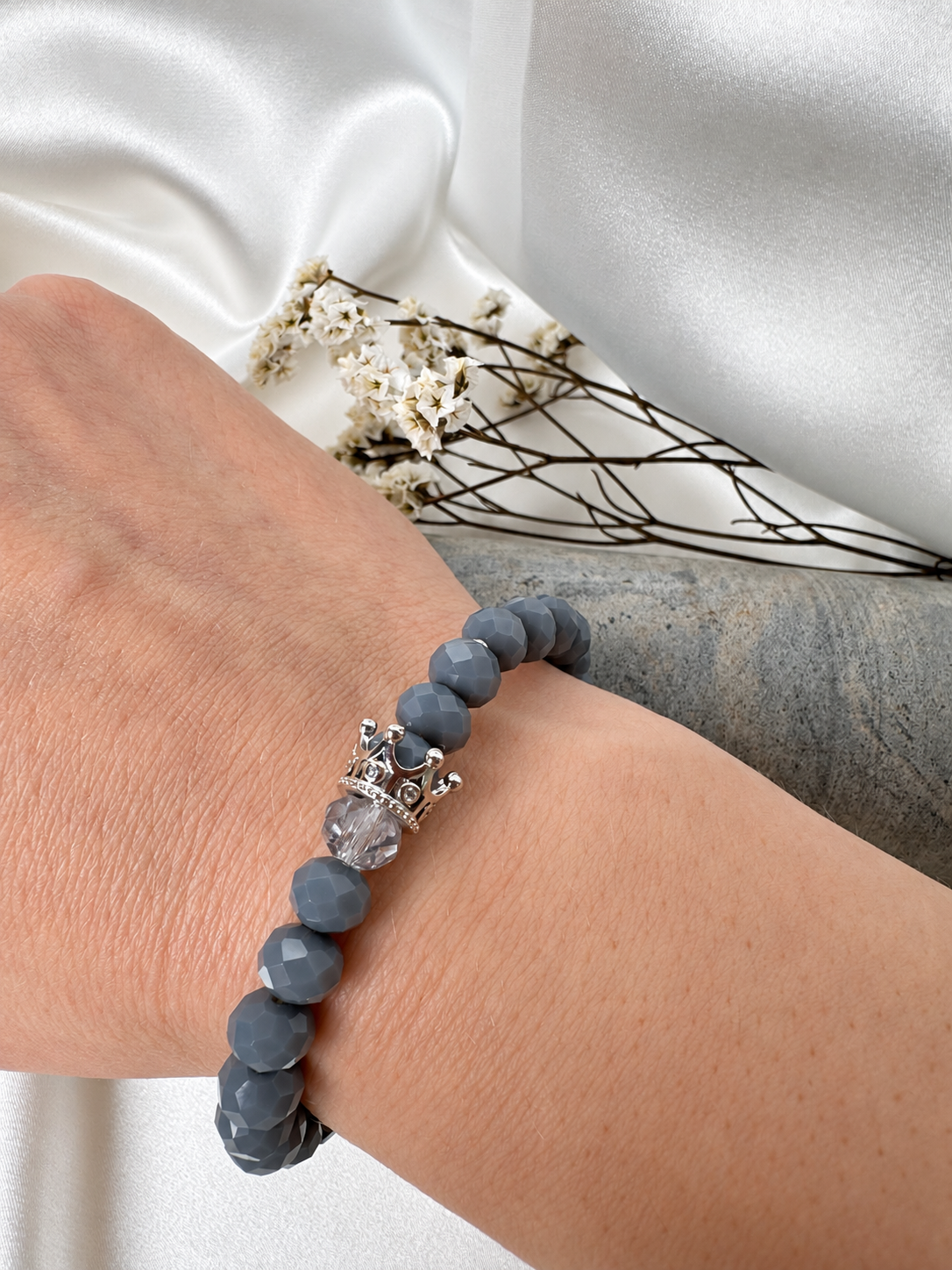 Silver Mist Crown Bracelet