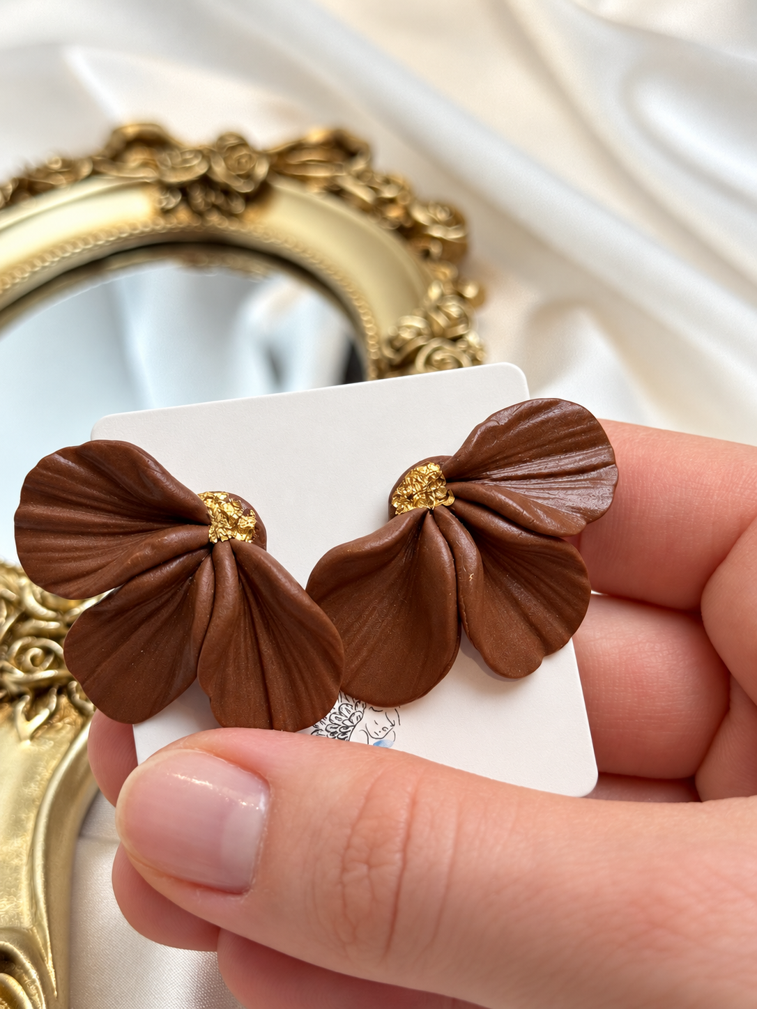 Cocoa Petals – Polymer Clay Earrings