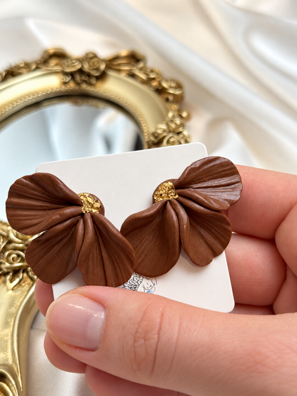 Cocoa Petals – Polymer Clay Earrings