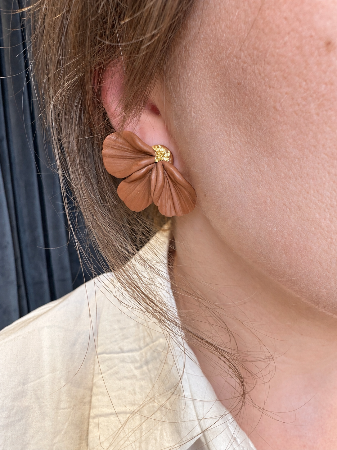 Cocoa Petals – Polymer Clay Earrings