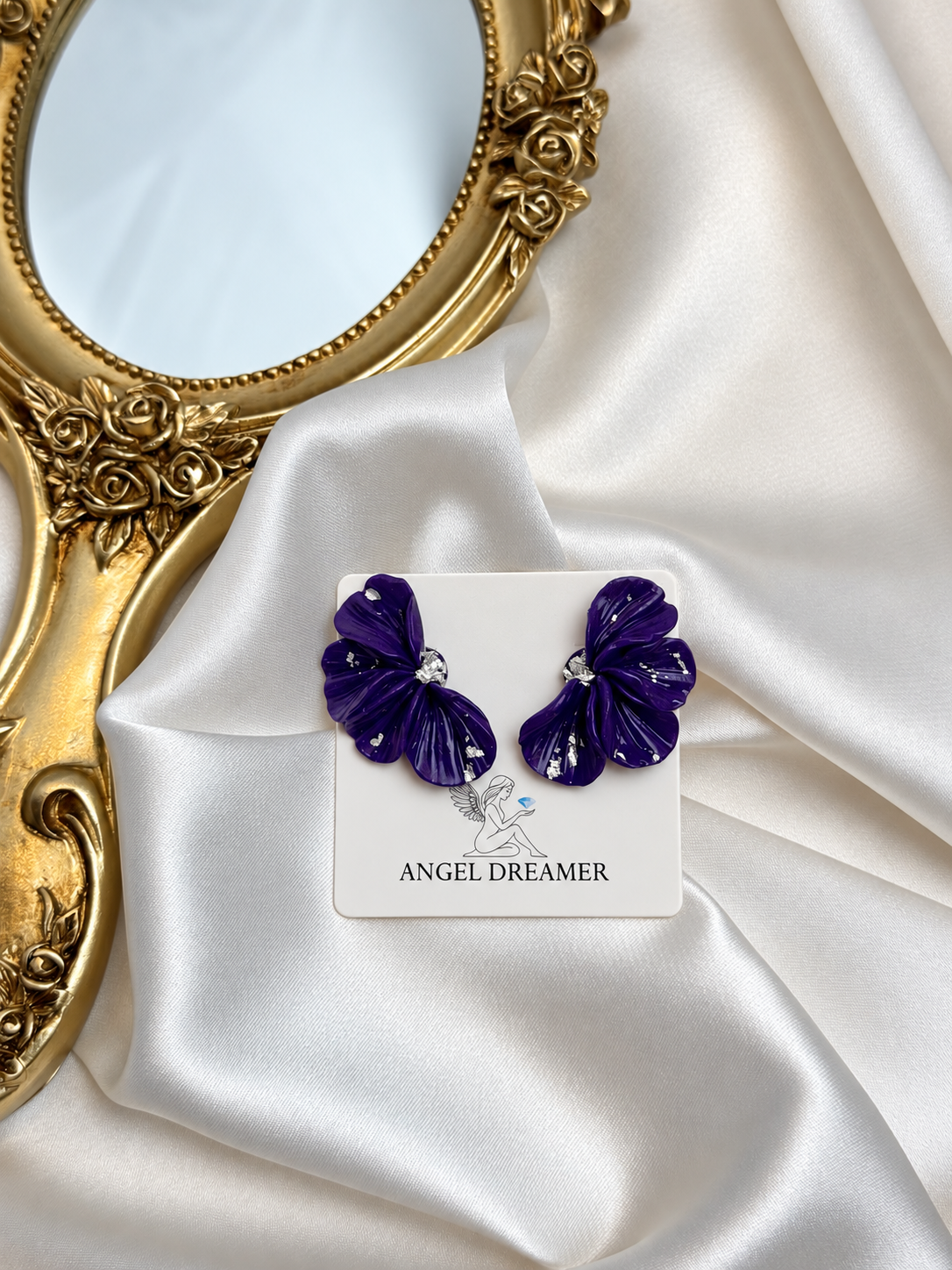 Violet Petals – Polymer Clay Earrings