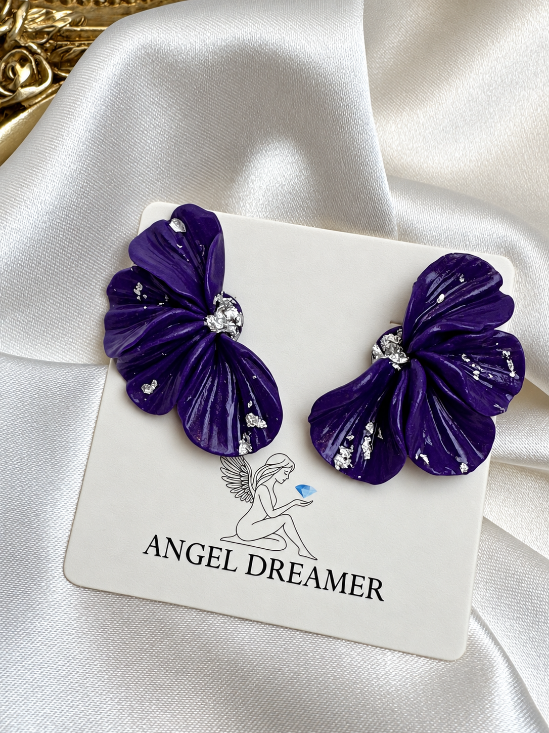 Violet Petals – Polymer Clay Earrings