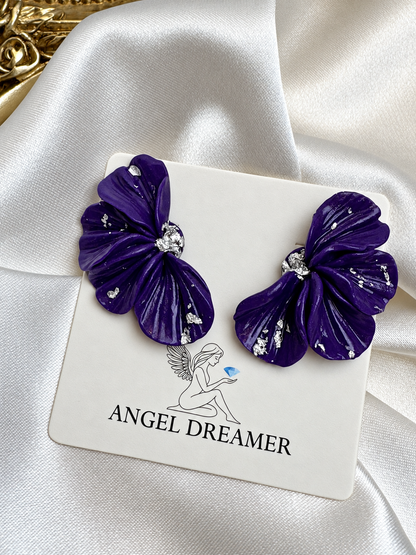 Violet Petals – Polymer Clay Earrings