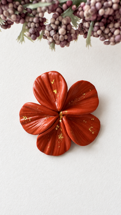 Terracotta Bloom – Polymer Clay Brooch