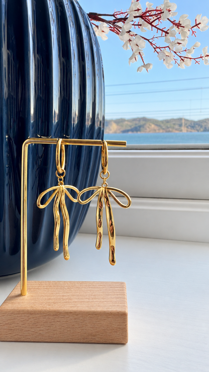 Bow Elegance – Stainless Steel Earrings