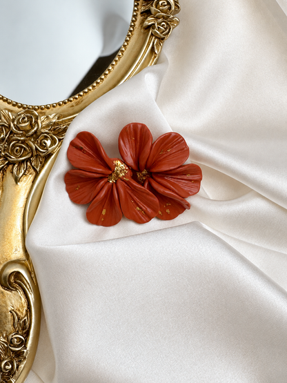 Terracotta Petals – Polymer Clay Earrings