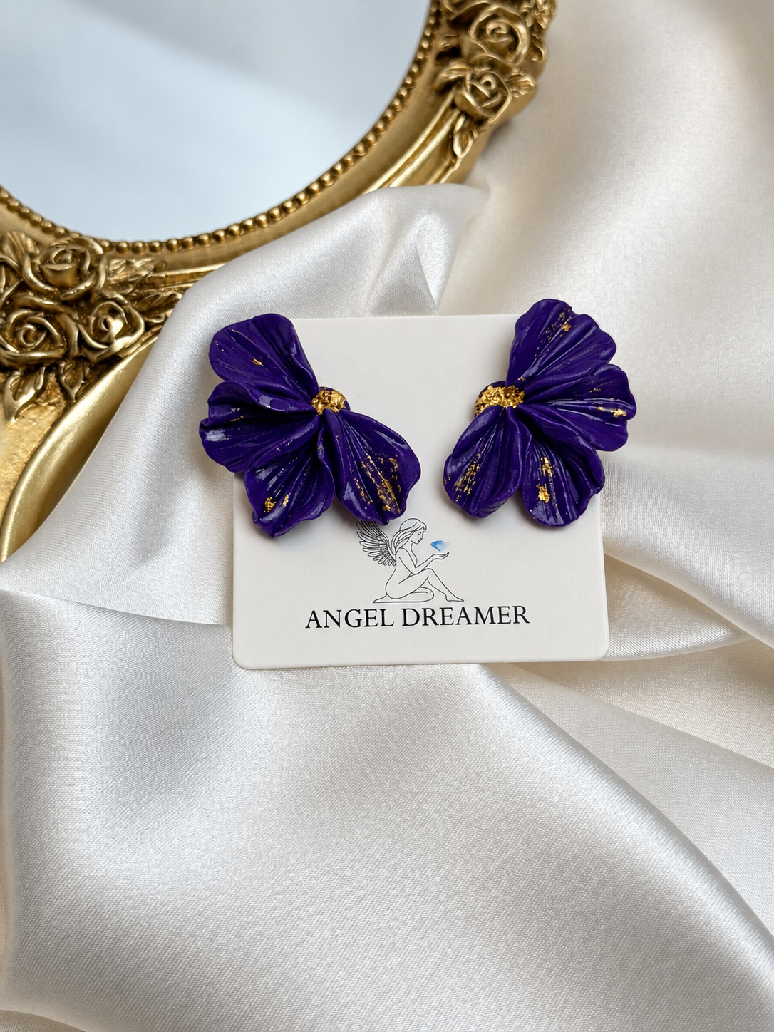 Violet Petals – Polymer Clay Earrings